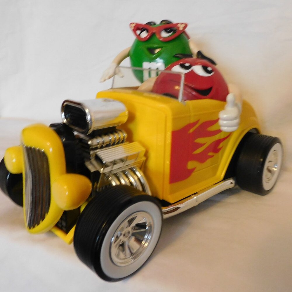 M&M Collectable Yellow Hot Rod Dispenser